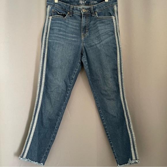 Style & Co Slim Ankle Jeans side Striped Skinny Size 8 High rise - Picture 2 of 8